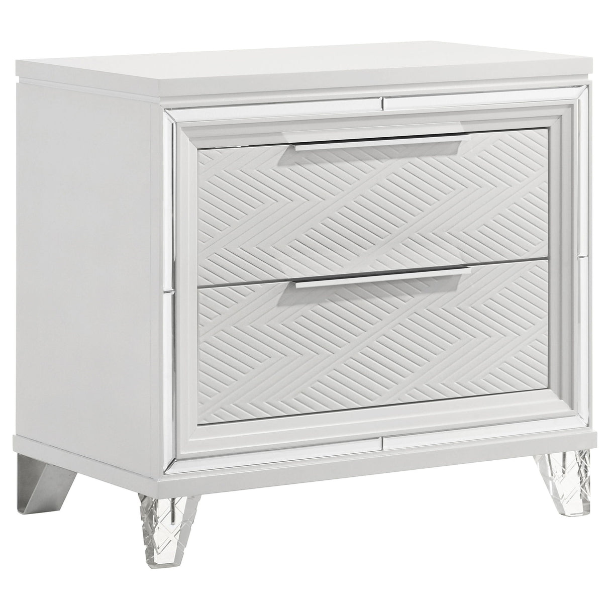 2 Drawer Nightstand With Accents - White