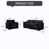 Modern Upholstered Loveseat And Armchair Set With Pillows