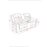 Ian - Power Reclining Sofa With LED Lighting, Surround Sound & Subwoofer - Charcoal