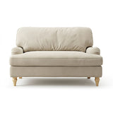 Loveseat Sofa, Upholstered Small Couch For Living Room - Cream Beige