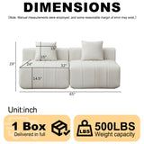 Modular Sectional Sofa With 2 Pillows, Symmetrical Design