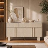 Sideboard Buffet Cabinet With 3 Drawers And 4 Doors For Dining Room