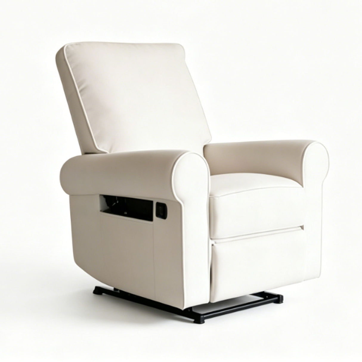 Manual Button Armchair Sofa With 360 Degree Rotation - White