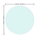 36" Round Tempered Glass Table Top Clear Glass 1 / 4" Thick Flat Polished Edge - Transparent