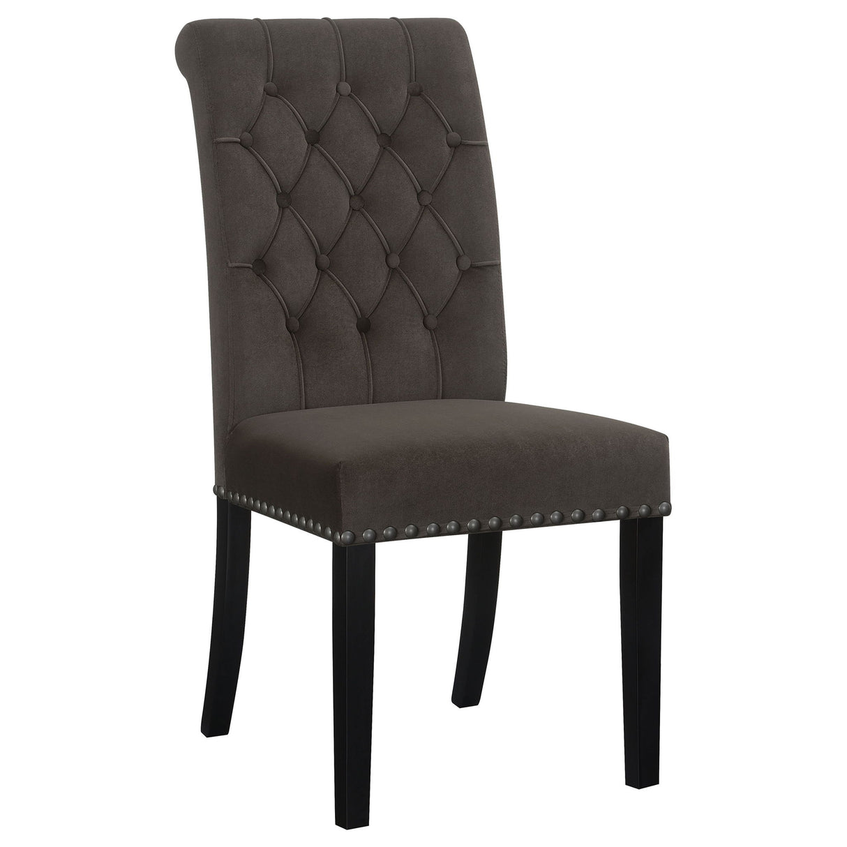 Side Chairs With Tufting Nailhead Trim (Set of 2) - Brown