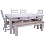 Joanna Dining Table 4 Chairs & Bench - MJ155BEN+MJ155T+MJ155Cx4