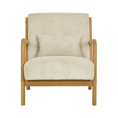 Upholstered Armchair With Back Support Pillow