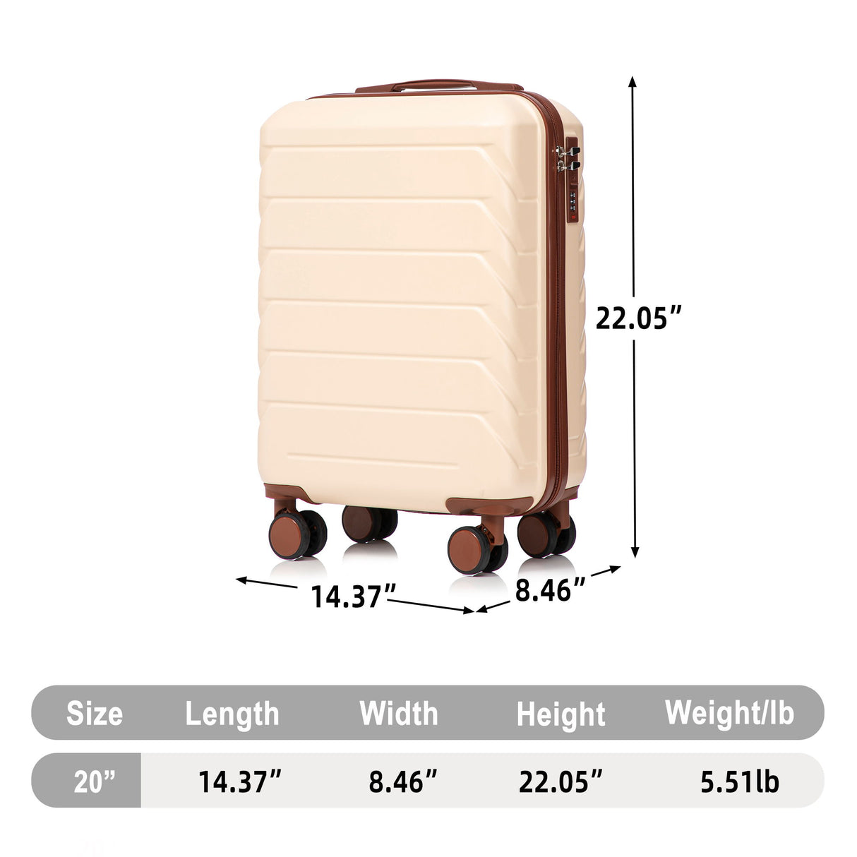 Hard Shell Travel Luggage With Scratch Resistant Surface