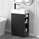 Modern Bathroom Vanity With Sink And 2 Tier Shelf