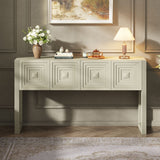 Geometric Carved Console Table With 3 Soft Close Drawers
