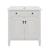 Vintage Bathroom Vanity With Sink, Rustic Cabinet With Soft Close Doors