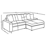 Marcus - Fog Track Arms Reversible Sectional With Pillows - Fog