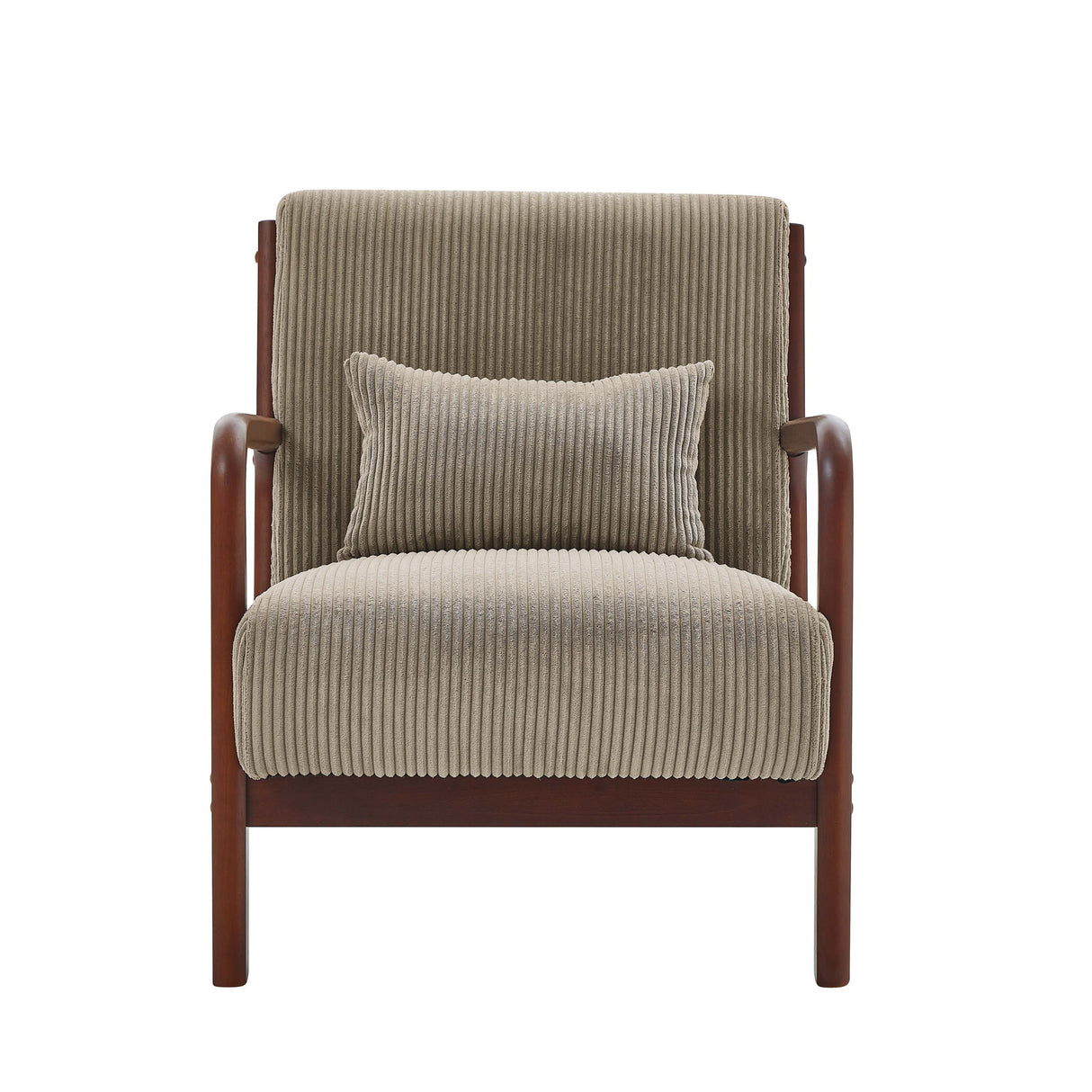 Upholstered Armchair With Back Support Pillow