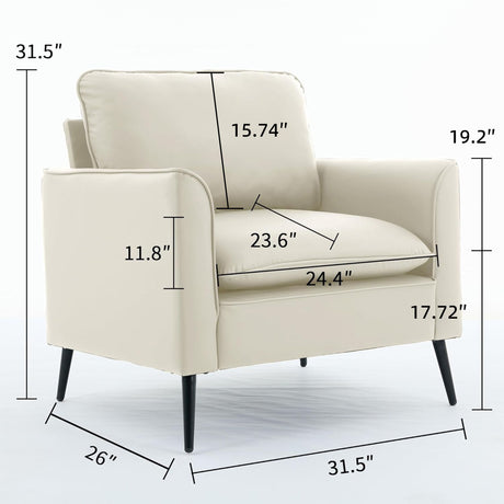Nordic Retro Light Luxury Upholstered Sofa Chair