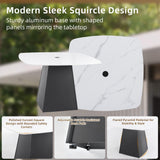 Rounded Square Outdoor Pedestal Dining Table