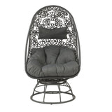 Hikre - Patio Lounge Chair & Side Table - Black / Charcoal