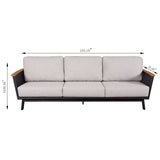 Sofa Set With Armrests - Black / Black Multi