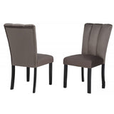 Dining Chairs With Pedestal Base (Set of 2) - Black / Brown