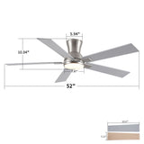 Low Profile Flush Mount Intergrated LED Ceiling Fan With Light And Reversible Quiet Motor
