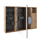 Wall Mounted Bathroom Mirror Cabinet With Soft Close Door, Storage Cabinet - Imitative Oak