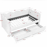Gingham Daybed With USB Charging Port, Wave-Shaped Design