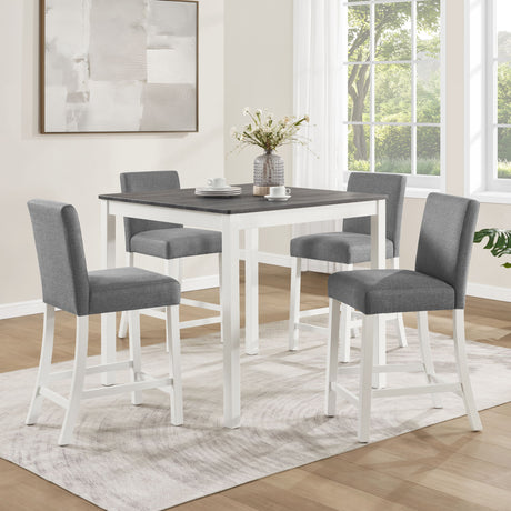 5 Piece Counter Height Table Set With 4 Chairs