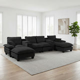 Modular Cloud Couch Sofa With Cup Holders & Storage, USB Port