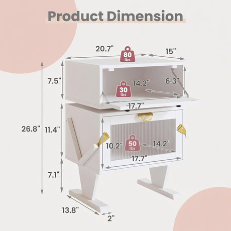 Robot LED Nightstand With 360° Rotating Drawer