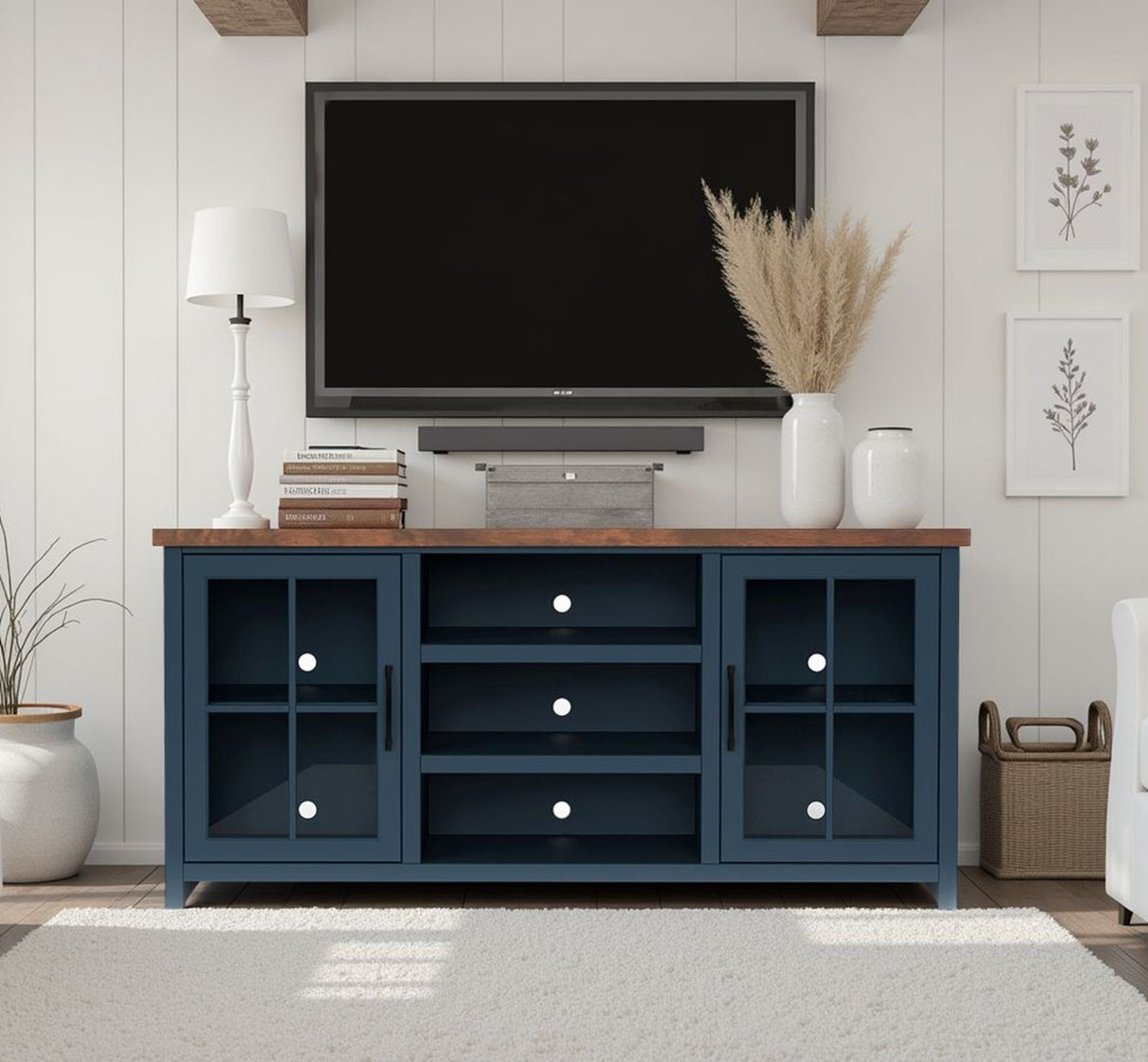 TV Stand Console & Cable Management
