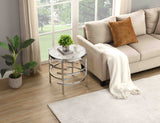 Elegant Round Table With Sintered Stone Top & Sturdy Metal Frame