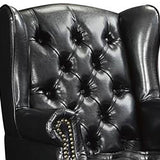 Samantha - Wingback Chair And Ottoman Set - Black