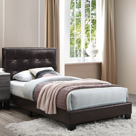 Contemporary Style Bed, Rectangle Headboard