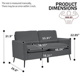 Upholstered Loveseat, For Living Room