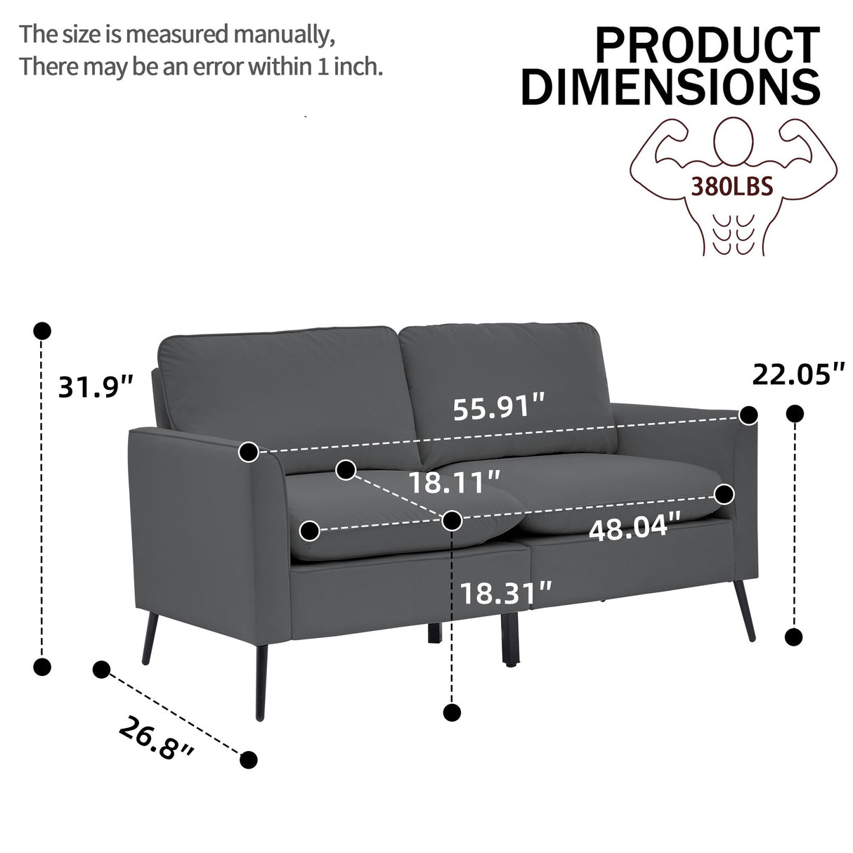 Upholstered Sofa Loveseat For Living Room