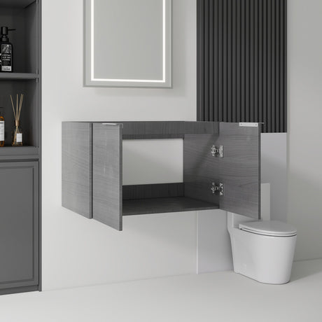 Floating Bathroom Vanity Cabinet With Soft Close Double Doors, Spacious Interior Storage, Wall Mounted, Cabinet Only