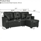Sectional Sofa With Pull Out Bed, Reversible Chaise