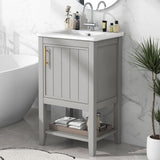 Modern Bathroom Vanity With Sink, Soft-Closing Door And Open Shelf