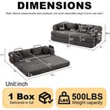 Convertible Sleeper Sofa Bed With Cylindrical Pillow