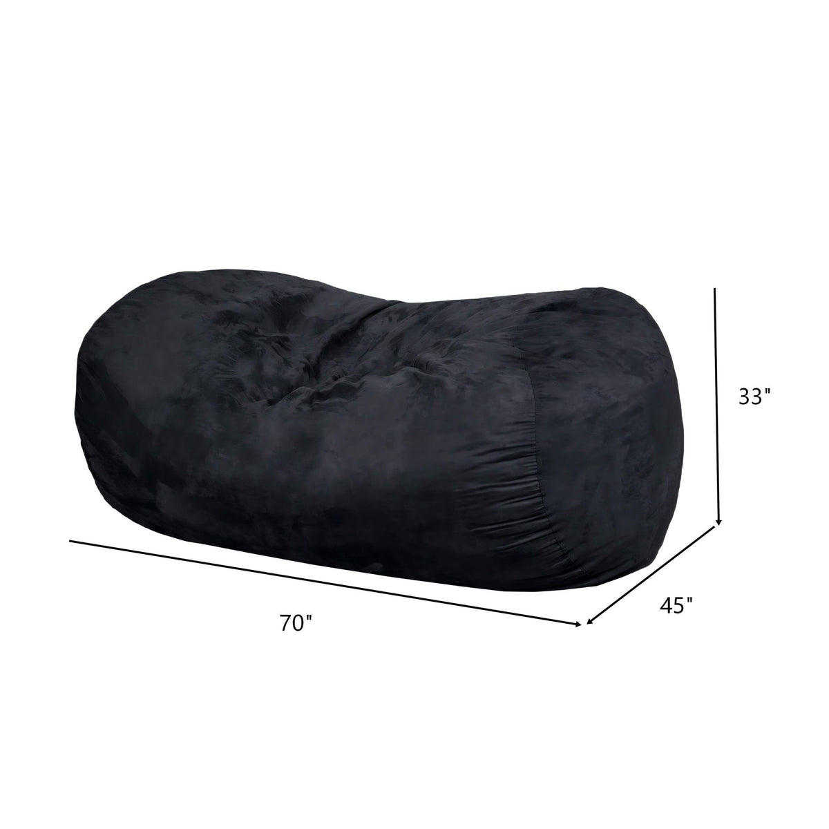 Lara - Cylindrical Bean Bag - Black