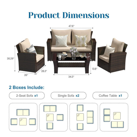 Modern Patio Set With Table And Cushions