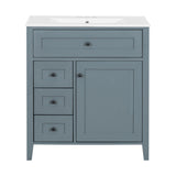 Bathroom Vanity With Sink, 3 Drawers And Adjustable Shelf, Freestanding Storage Unit