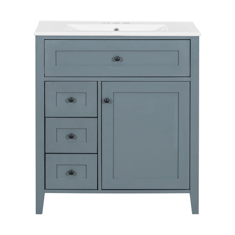 Bathroom Vanity With Sink, 3 Drawers And Adjustable Shelf, Freestanding Storage Unit