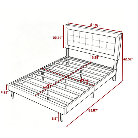 Upholstered Platform Bed With Slats
