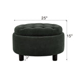 Storage Round Footstool Table Ottoman