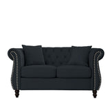 Chesterfield Sofa With Rolled Arms And Nailhead Trim