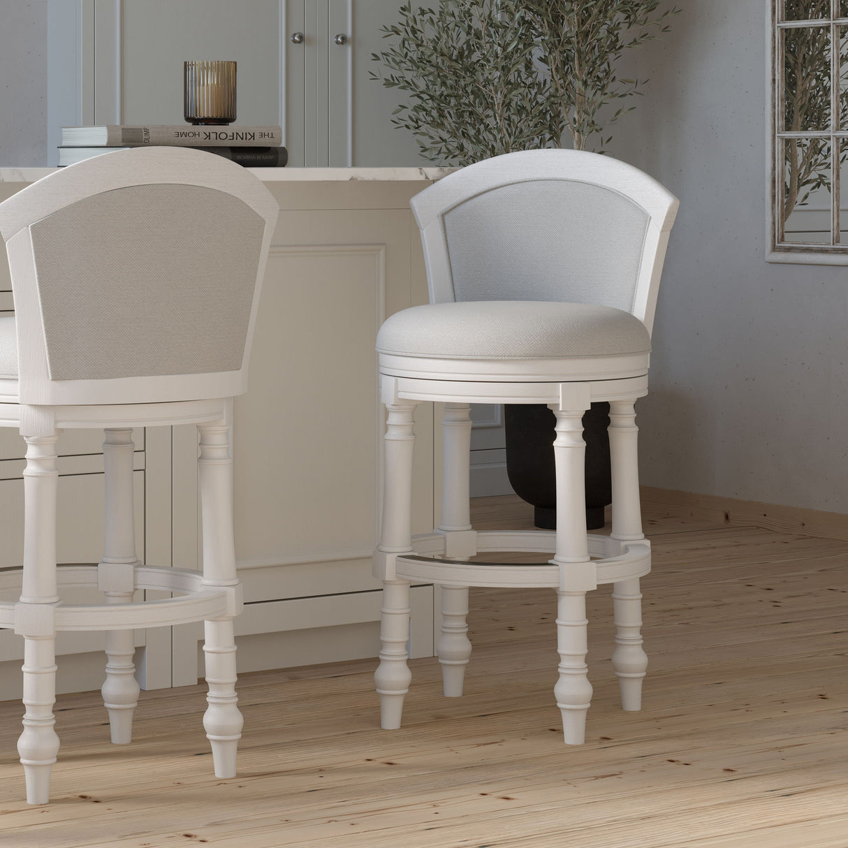 Barrel Back Stool With Swivel