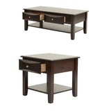 Table Set With Drawers And Open Shelf Storage