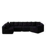 L - Shaped Modular Sofa With Deep Seat And 11 Pillows