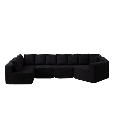 L - Shaped Modular Sofa With Deep Seat And 11 Pillows
