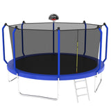 Trampoline With Basketball Hoop, Astm Approved Reinforced Type Outdoor Trampoline With Enclosure Net